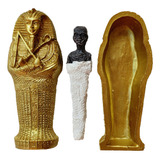 (3 #mold) Caixão De Resina Egípcia Com Estatueta De Múmia Eg