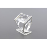 |9932| Anel Em Ouro Branco 18k Com Cristal E Brilhantes