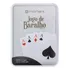 02 Baralhos Plástico Cartas  Estojo Lata Tranca Truco Buraco