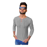 02 Camisas Bata Ilhós Masculina Manga Longa Viscose Elastano