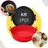 02 Forma Silicone Para Airfryer Microondas Reutilizavel Protetor