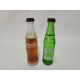 02 Garrafinhas Em Miniatura Década De 80 Promoção Coca Cola