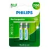 02 Pilhas Aa Recarregáveis 2500mah Philips