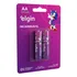 02 Pilhas Baterias Aa Recarregável 2500mah Elgin 1 Cartela