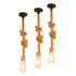 03 Luminária Pendente Design Rustico Corda Natural Bocal E27