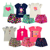 04 Conjunto Infantil Verão Roupas Crianças Feminino Barato