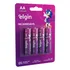 04 Pilhas Baterias Aa 2500mah Elgin Recarregável 2a Pequena 1 Cartela