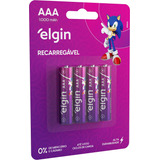 04 Pilhas Recarregavel Elgin
