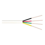 05 Pçs De Cabo Alarme 4 Vias 0,4mm 100m Branco Interfone