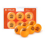 06 Bolas Bolinha Tênis De Mesa Vollo 2 Estrelas Plástico Abs Cor Laranja