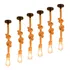 06 Luminária Pendente Design Rustico Corda Natural Bocal E27