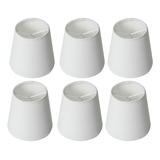 06 Mini Cupulas De Tecido Para Lustre Encaixe Na Lampada Cor Branco