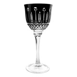 06 Taças Preta Overley Da Linha Imperattore Licor Lapidado 