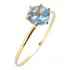  0733 Anel Com Pedra Azul Belíssimo De Ouro 18k