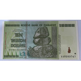 1 Cédula Zimbabwe Zimbabue 10 Trilhões Série Aa Ano 2008 Fe