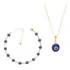 1 Colar + Pulseira Olho Grego Folheado A Ouro - Milena Jóias