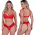 1 Conjunto Calcinha Fio Sutiã Renda Lingerie Sexy Provocante