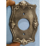 1 Espelho Placa Colonial Prata Tomada Redonda 4x2 Bronze