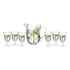 1 Jarra E 6 Taças Lyor Palm Hand Painting De Cristal 1,3l