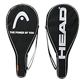 (1 Racket, Black / White) - Head Tennis Racquet Cover Bag - Lightweight Padded Racket Carrying Bag W/ Adjustable Shoulder Strap