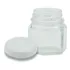 10 - Mini Pote Vidro 40g Sextavado Tampa Metal Branca