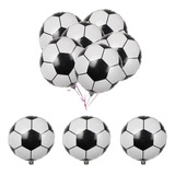 10 Balão Bexiga Metalizado Bola De Futebol 2d - 45 Cm Festa