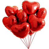 10 Balão Coração Vermelho Holografico 45cm Dia Dos Namorados