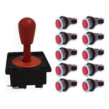 10 Botoes Acrilico Vermelho
