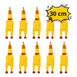 10 Brinquedos Pet Mordedor Frango Galinha De Borracha 30cm