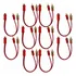 10 Cabos Rca 2 Machos Para Som Automotivo Injetado Vermelho