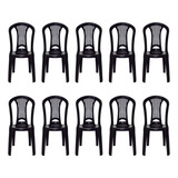 10 Cadeiras Plastica Bistro