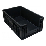 10 Caixas Bin Organizador Empilhável Plástica Fechada Peças Cor Preto