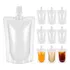 10 Cantil Plástico 100ml Sache Porta Liquido Bebida C  Funil Cor Branco