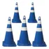 10 Cones Sinalização Rígido Azul E Branco 75cm