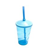10 Copos Twister Com Tampa E Canudo Cristal Colorido 400ml Cor:azul Bebe