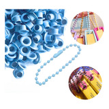 10 Corrente De Bolinha 100 Ilhós 54 Tag Chaveiro Azul Bebê