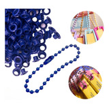 10 Corrente De Bolinha 100 Ilhós 54 Tag Chaveiro Azul Royal