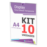 10 Displays Acrílico Papel A4 30x21cm Parede Oferta   