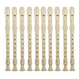10 Flautas Doce Yamaha Soprano Yrs-24b Barroca Cor:creme