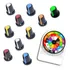 10 Knob Para Potenciômetro Eixo Estriado 6mm Cores Variadas