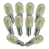 10 Lampadas Geladeira Forno Microondas Bocal Rosca E14 15w Cor Da Luz Branco quente 220v