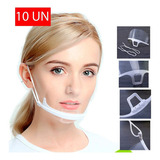 10 Máscaras Acrílica Transparente Estética Reutilizável Cor Transparente