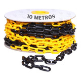 10 Metros Corrente Zebrada Elo Pequeno Sinalização Cor Preto amarelo