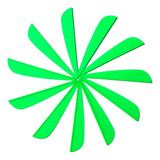 10 Penas Vane 3 pol Verdes Arco E Flecha Balestras Vx10