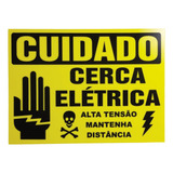 10 Placas Advertência Perigo Cuidado Cerca Elétrica Atenção