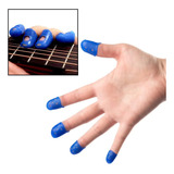 10 Protetor Silicone Para Dedo Dedal Dedeira Violão Guitarra Cor Azul