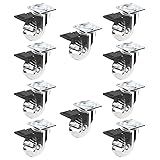 10 Rodízio Silicone Gel 35MM C Freio Chapa Giratória Niquel