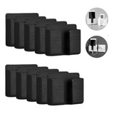 10 Suporte De Parede Para Celular Controle Plástico Preto