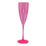 10 Taças Champagne Rosa Transparente 180ml Cor Rosa