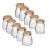 10 Unidades Pote Vidro Com Tampa Rolha Cortiça 110ml Tempero Cor Madeira